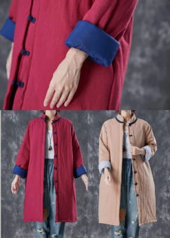 Chinese Button Cotton Filled Puffers Jackets -Ada Fashion Elegant Red Chinese Button Thick Fine Cotton Filled Puffers Jackets Winter Ada Fashion 176556243