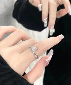 Elegant Silk Copper Zircon Rings KX1006 -Ada Fashion Elegant Silk Copper Zircon Rings5