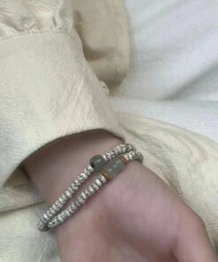 Elegant White Jade Bodhi Seed Double Circle Bracelet ML1385 -Ada Fashion Elegant White Jade Bodhi Seed Double Circle Bracelet Ada Fashion 165361086