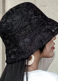Fashion Black Hollow Out Floral Lace Bucket Hat LC0545 11 Fashion Black Hollow Out Floral Lace Bucket Hat LC0545 -Ada Fashion Fashion Black Hollow Out Floral Lace Bucket Hat5