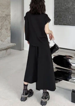 Fashion Black Zip Up Patchwork Tops And Skirts Cotton Two Pieces Set Fall LY9285 -Ada Fashion Fashion Black Zip Up Patchwork Tops And Skirts Cotton Two Pieces Set Fall5