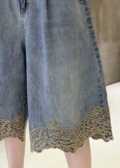 Fashion Blue High Waist Lace Patchwork Denim Shorts Summer TY1079 11 Fashion Blue High Waist Lace Patchwork Denim Shorts Summer TY1079 -Ada Fashion Fashion Blue High Waist Lace Patchwork Denim Shorts Summer5