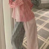 Fashion Colorblock Striped Patchwork Cotton Pajamas Two Piece Set Spring LY2829 -Ada Fashion Fashion Colorblock Striped Patchwork Cotton Pajamas Two Piece Set Spring1