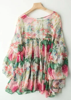 Fashion Floral Print Wrinkled Patchwork Chiffon Blouses Lantern Sleeve LY8306 -Ada Fashion Fashion Floral Print Wrinkled Patchwork Chiffon Blouses Lantern Sleeve Ada Fashion 149171612