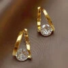 Fashion Gold Sterling Silver Alloy Zircon Hoop Earrings KX1056 -Ada Fashion Fashion Gold Sterling Silver Alloy Zircon Hoop Earrings1