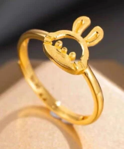 Fashion Gold Sterling Silver Overgild Little Rabbit Rings GH1043 -Ada Fashion Fashion Gold Sterling Silver Overgild Little Rabbit Rings4