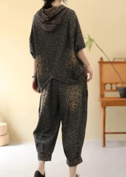 Fashion Leopard Hooded Patchwork Denim Two Piece Set Summer LY4074 -Ada Fashion Fashion Leopard Hooded Patchwork Denim Two Piece Set Summer5