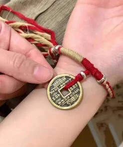 Fashion Red Hand Knitting Copper Cash Chain Bracelet ML0297 -Ada Fashion Fashion Red Hand Knitting Copper Cash Chain Bracelet Ada Fashion 161804318