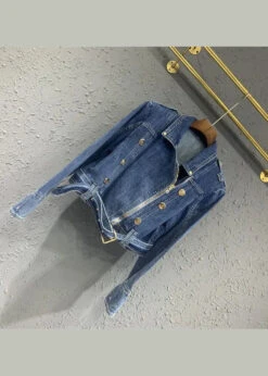 Fine Blue Peter Pan Collar Zip Up Patchwork Denim Jackets Fall ML0738 -Ada Fashion Fine Blue Peter Pan Collar Zip Up Patchwork Denim Jackets Fall Ada Fashion 163887478