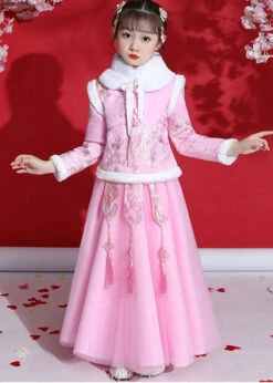 Fine Champagne Peter Pan Collar Warm Fleece Tassel Kids Coats And Tulle Skirts Two Pieces Set Long Sleeve ML0171 -Ada Fashion Fine Champagne Peter Pan Collar Warm Fleece Tassel Kids Coats And Tulle Skirts Two Pieces Set Long Sleeve2 60d14fdd 547a 4c32 8de2 f328473ce92b