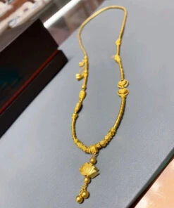 Fine Gold Sterling Silver Alloy Lotus Tassel Pendant Necklace KX1016 -Ada Fashion Fine Gold Sterling Silver Alloy Lotus Tassel Pendant Necklace3