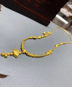 Fine Gold Sterling Silver Alloy Lotus Tassel Pendant Necklace KX1016 -Ada Fashion Fine Gold Sterling Silver Alloy Lotus Tassel Pendant Necklace4