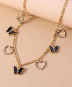 Fine Purple Sterling Silver Overgild Zircon Butterfly Love Pendant Necklace DF1011 -Ada Fashion Fine Purple Sterling Silver Overgild Zircon Butterfly Love Pendant Necklace3