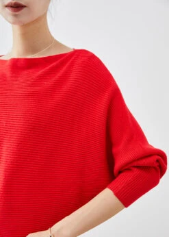 Fine Red Slash Neck Oversized Knit Sweater Tops Batwing Sleeve LY9330 -Ada Fashion Fine Red Slash Neck Oversized Knit Sweater Tops Batwing Sleeve5 dbc3b347 5d3f 410a 89ef ec5165334a2e