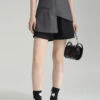 Fitted Asymmetrical Patchwork Cotton High Waist Shorts Summer LY9472 -Ada Fashion Fitted Asymmetrical Patchwork Cotton High Waist Shorts Summer1