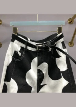 French Asymmetrical Print Pockets Patchwork Denim Pants Fall ML0784 -Ada Fashion French Asymmetrical Print Pockets Patchwork Denim Pants Fall Ada Fashion 163914396