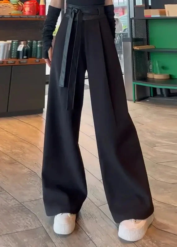 French Black LaceUp Pocket Shigh Waist Patchwork Cotton Pants Fall LY9069 3 French Black LaceUp Pocket Shigh Waist Patchwork Cotton Pants Fall LY9069