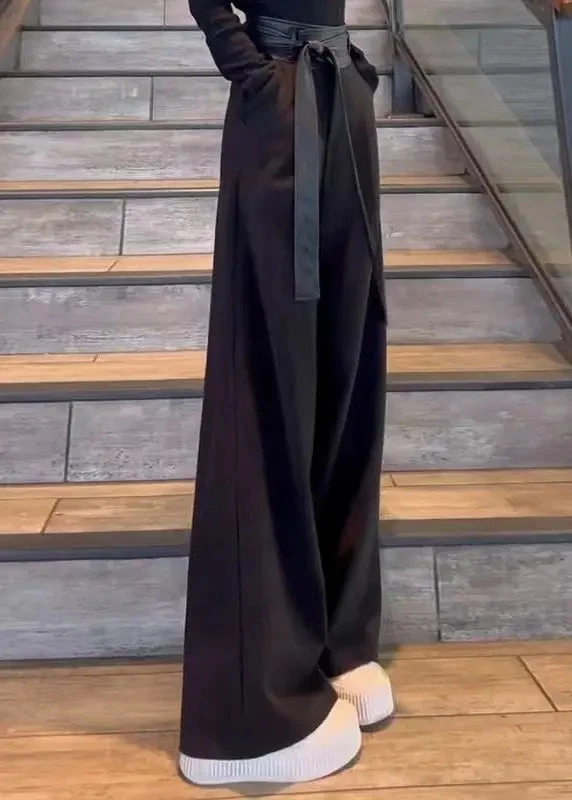 French Black LaceUp Pocket Shigh Waist Patchwork Cotton Pants Fall LY9069 6 French Black LaceUp Pocket Shigh Waist Patchwork Cotton Pants Fall LY9069 - Image 4