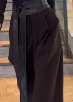 French Black LaceUp Pocket Shigh Waist Patchwork Cotton Pants Fall LY9069 11 French Black LaceUp Pocket Shigh Waist Patchwork Cotton Pants Fall LY9069 -Ada Fashion French Black LaceUp Pocket Shigh Waist Patchwork Cotton Pants Fall Ada Fashion 153066788