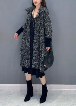 French Black Peter Pan Collar Pockets Mink Hair Knitted Coats Fall ML1509 -Ada Fashion French Black Peter Pan Collar Pockets Mink Hair Knitted Coats Fall4