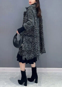 French Black Peter Pan Collar Pockets Mink Hair Knitted Coats Fall ML1509 -Ada Fashion French Black Peter Pan Collar Pockets Mink Hair Knitted Coats Fall5