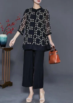 French Black Print Draping Chiffon Two Piece Set Outfits Summer LY8054 -Ada Fashion French Black Print Draping Chiffon Two Piece Set Outfits Summer Ada Fashion 144250514 39118432 f679 4cf3 986e 2a647233fcc3
