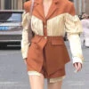 French Coffee Wrinkled Patchwork Coat And Shorts Two Pieces Spring HA1013 1 French Coffee Wrinkled Patchwork Coat And Shorts Two Pieces Spring HA1013 -Ada Fashion French Coffee Wrinkled Patchwork Coat And Shorts Two Pieces Spring HA1013 Ada Fashion 182935911