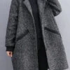 Hooded Thick Woolen Coats Winter -Ada Fashion French Grey Hooded Button Pockets Thick Woolen Coats Winter Ada Fashion 177151684