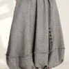 French Grey Zippered Pockets High Waist Cotton Skirts Spring AS1006