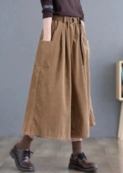 French Khaki Oversized Pockets Corduroy Pants Fall LY8660 -Ada Fashion French Khaki Oversized Pockets Corduroy Pants Fall Ada Fashion 151389157