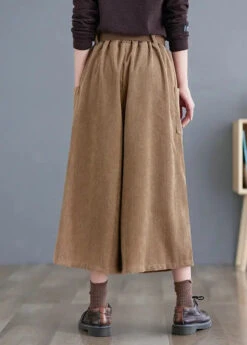 French Khaki Oversized Pockets Corduroy Pants Fall LY8660 -Ada Fashion French Khaki Oversized Pockets Corduroy Pants Fall Ada Fashion 151389271