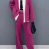 Hooded Tops And Pants Woolen Two Piece Set Fall -Ada Fashion French Rose Hooded Tops And Pants Woolen Two Piece Suit Set Fall Ada Fashion 177299146