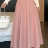 French Versatile Pink High Waist Wrinkled Skirts Spring QQ1011 -Ada Fashion French Versatile Pink High Waist Wrinkled Skirts Spring1