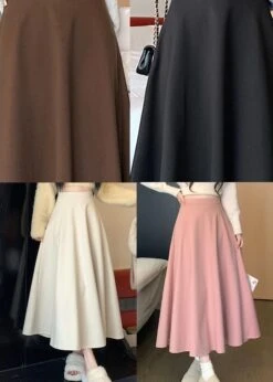 French Versatile Pink High Waist Wrinkled Skirts Spring QQ1011 -Ada Fashion French Versatile Pink High Waist Wrinkled Skirts Spring5