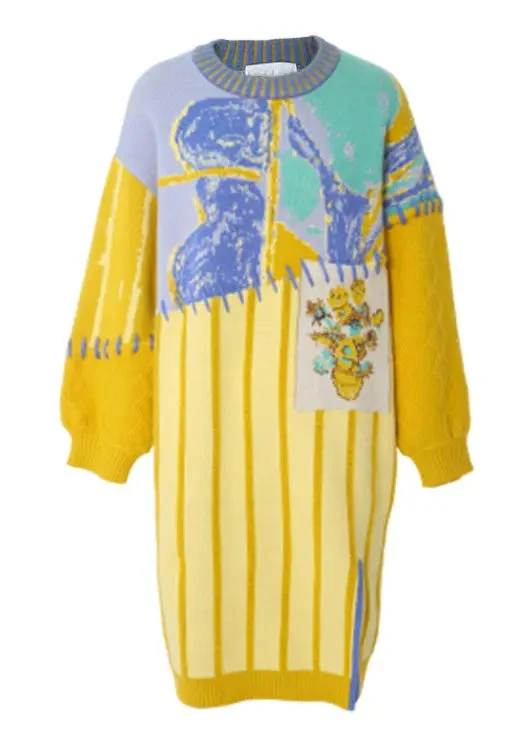 Side Open Knit Sweaters Dress Winter 7 Side Open Knit Sweaters Dress Winter - Image 5