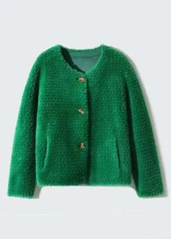 Green Pockets Patchwork Wool Coats O Neck Button Winter ML1159 9 Green Pockets Patchwork Wool Coats O Neck Button Winter ML1159 -Ada Fashion Green Pockets Patchwork Wool Coats O Neck Button Winter Ada Fashion 165073281