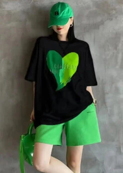 Green Print Patchwork Tops And Shorts Cotton Two-Piece Set O-Neck Short Sleeve LY8952 -Ada Fashion Green Print Patchwork Tops And Shorts Cotton Two Piece Set O Neck Short Sleeve Ada Fashion 153030932