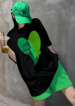 Green Print Patchwork Tops And Shorts Cotton Two-Piece Set O-Neck Short Sleeve LY8952 -Ada Fashion Green Print Patchwork Tops And Shorts Cotton Two Piece Set O Neck Short Sleeve Ada Fashion 153031129