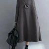 Fleece Maxi Sweatshirt Dress Winter