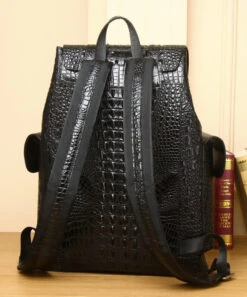 Handmade Black Large Capacity Calf Leather Backpack Bag ZX1002 -Ada Fashion Handmade Black Large Capacity Calf Leather Backpack Bag5