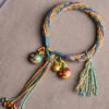 Handmade Blue Hand Woven Gold Swallowing Beast Tassel Charm Bracelet GH1024
