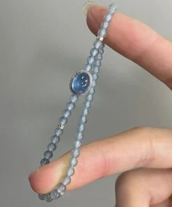 Handmade Blue Sterling Silver Zircon Gem Stone Chain Bracelet GH1060 -Ada Fashion Handmade Blue Sterling Silver Zircon Gem Stone Chain Bracelet5