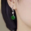 Handmade Green Sterling Silver Agate Drop Earrings TW1041 -Ada Fashion Handmade Green Sterling Silver Agate Drop Earrings5