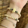 Handmade Light Yellow Lotus Buddha Beads Charm Bracelet ML0304 -Ada Fashion Handmade Light Yellow Lotus Buddha Beads Charm Bracelet Ada Fashion 161801154