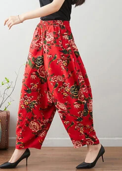 Handmade Red Print Cozy Waist Wide Pants LY7546 -Ada Fashion Handmade Red Print Cozy Waist Wide Pants3 072c1993 1386 49a9 b2b7 e034895554bd