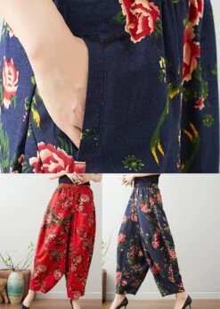 Handmade Red Print Cozy Waist Wide Pants LY7546 -Ada Fashion Handmade Red Print Cozy Waist Wide Pants5 50db2d2e 2a49 467d ab8f 2d89611dc20a