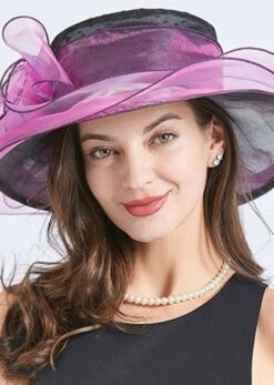 Handmade Yellow Floral Decorated Ruffles Tulle Floppy Sun Hat LC0469 -Ada Fashion Handmade Yellow Floral Decorated Ruffles Tulle Floppy Sun Hat4