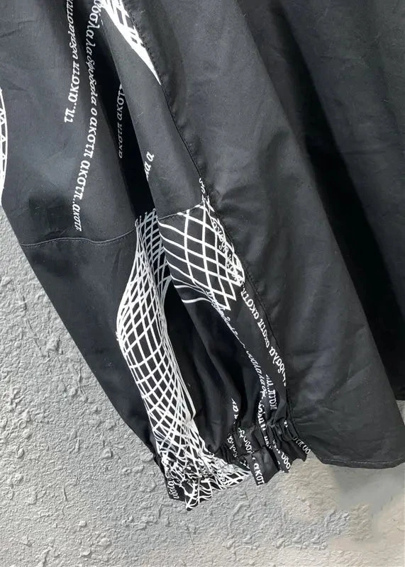 Italian Black Wrinkled Print Patchwork Cotton Skirts Fall ML0736 6 Italian Black Wrinkled Print Patchwork Cotton Skirts Fall ML0736 - Image 4