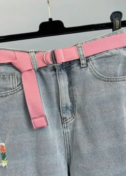 Italian Blue Pockets Sashes Hole Half Jeans Summer TY1057 -Ada Fashion Italian Blue Pockets Sashes Hole Half Jeans Summer3