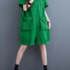 Italian Green Pockets Patchwork Denim Shorts Jumpsuits Summer LY5671 1 Italian Green Pockets Patchwork Denim Shorts Jumpsuits Summer LY5671 -Ada Fashion Italian Green Pockets Patchwork Denim Shorts Jumpsuits Summer1